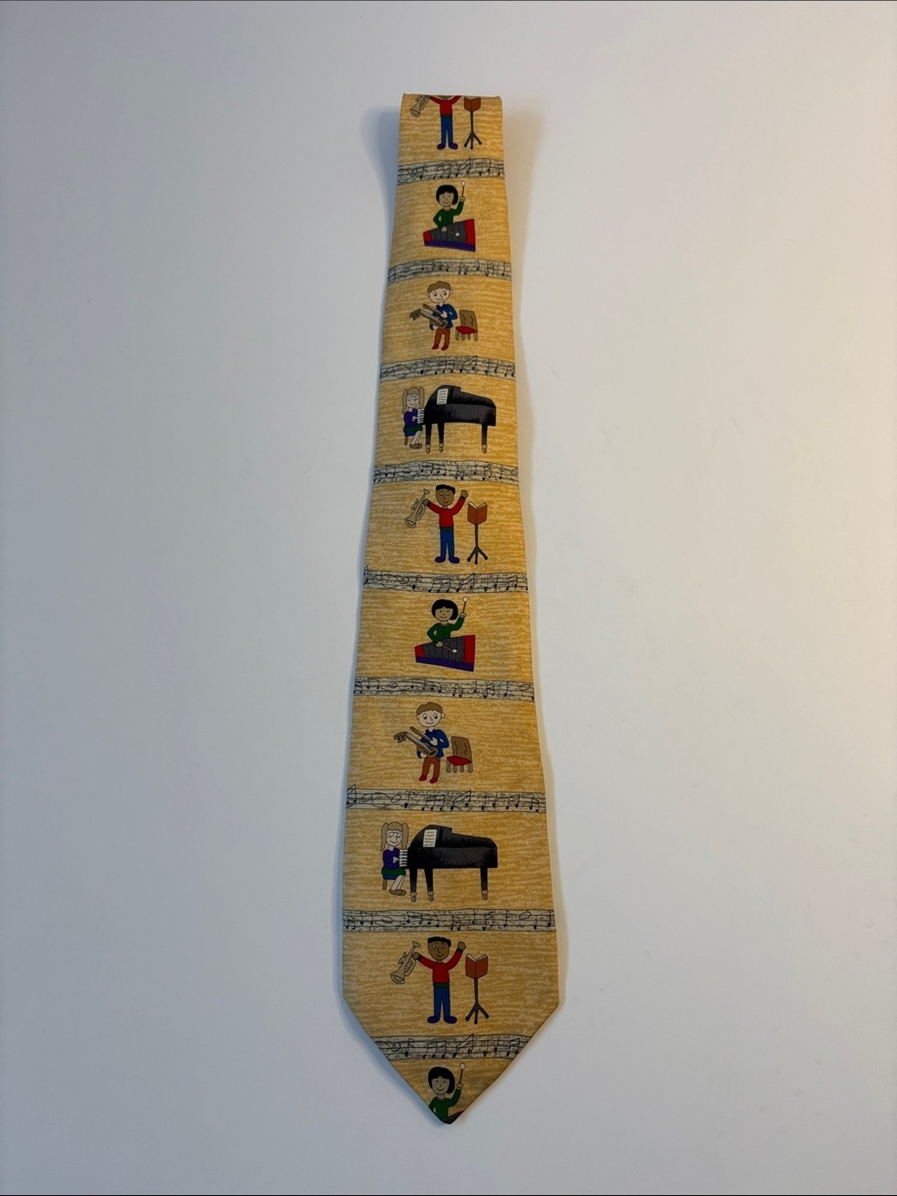 Men's Yellow Musical Novelty Tie - silk -481sku